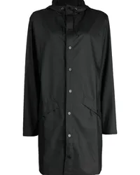 RAINS Jacke mit Druckknöpfen Schwarz