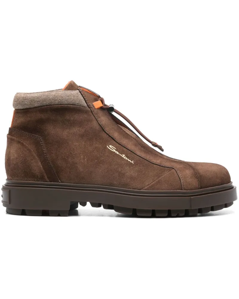 Santoni Stiefel aus Wildleder - Braun Braun
