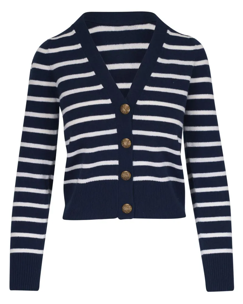 Veronica Beard Gestreifter Cardigan aus Kaschmir - Blau Blau