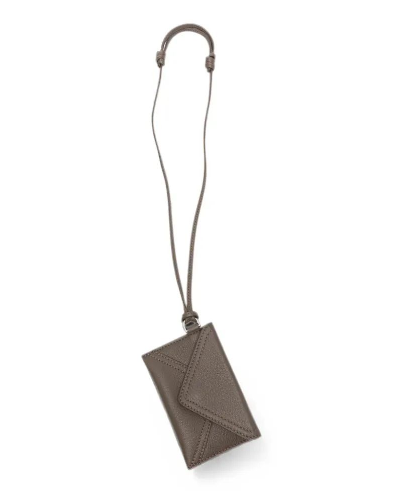 AMI Paris Etienne envelope-style leather card holder - Braun Braun