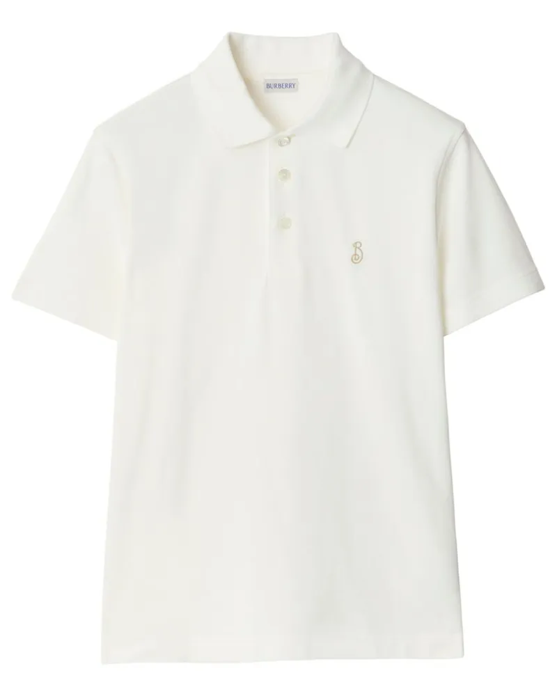 Burberry Poloshirt mit Logo-Stickerei - Weiß Weiß