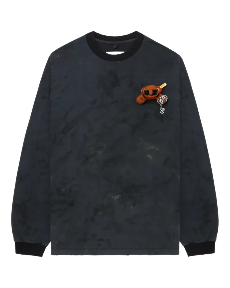 Doublet Langarmshirt mit Taschenbär - Grau Grau