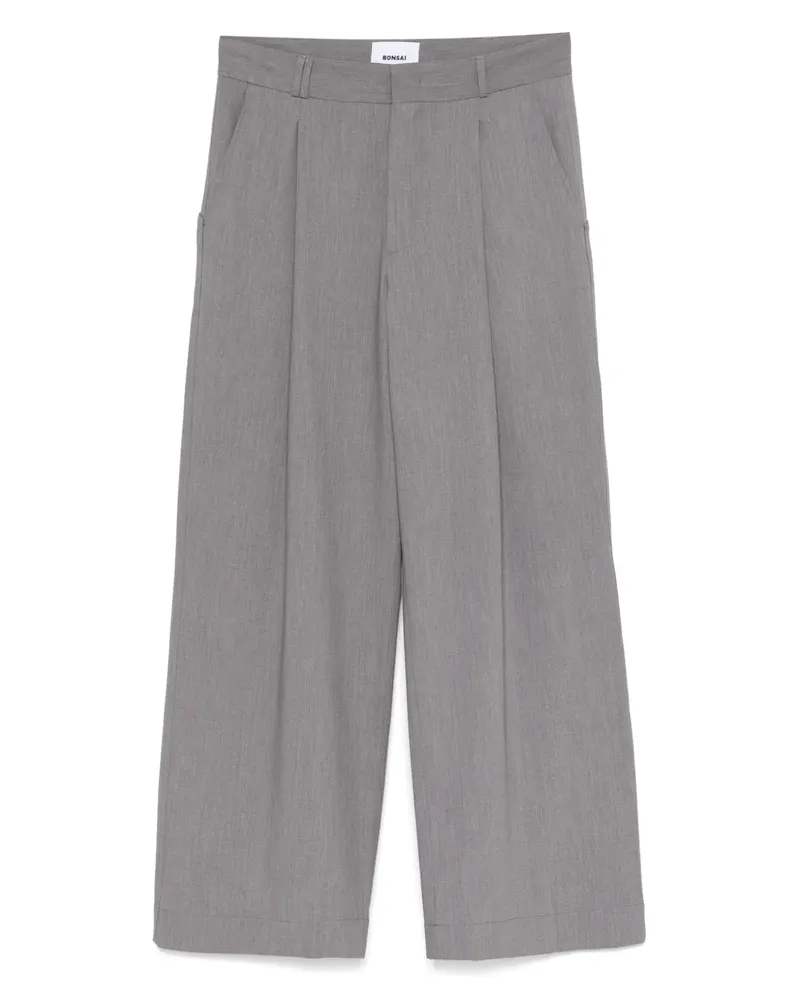 BONSAI Hose mit Bundfalten - Grau Grau