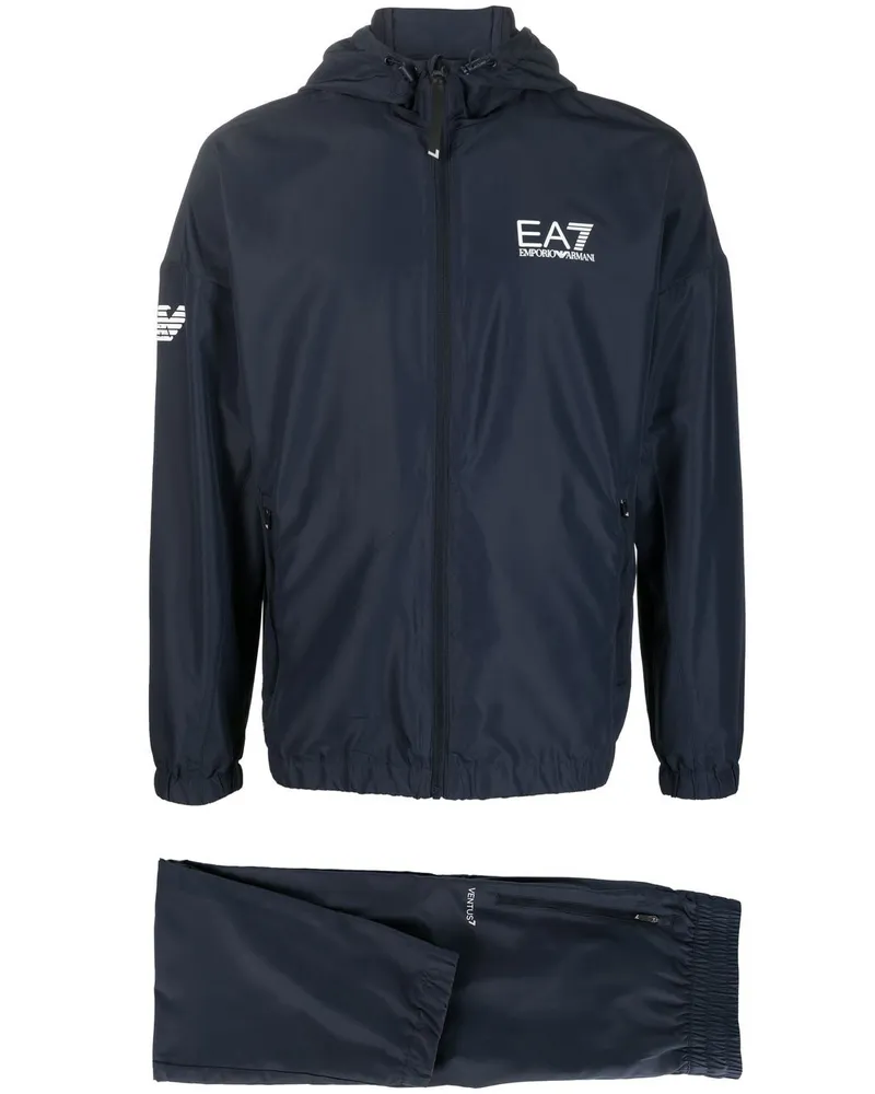 EA7 Jogginganzug mit Logo-Print - Blau Blau