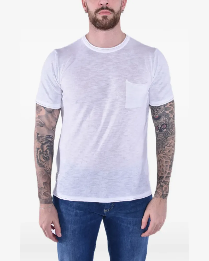 Blauer chest-pocket T-shirt - Weiß Weiß