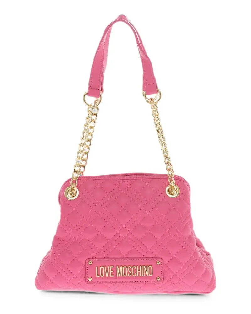 Moschino logo-detail quilted shoulder bag - Rosa Rosa