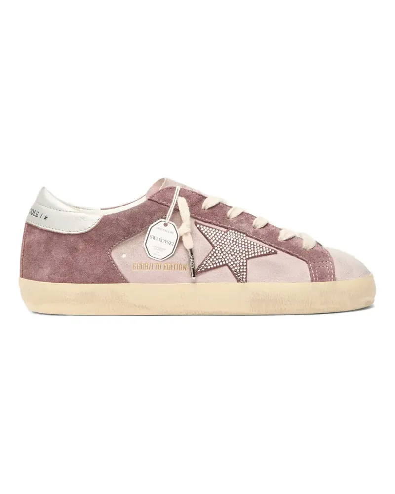 Golden Goose Super-Star Sneakers mit Kristallen aus Wildleder - Rosa Rosa