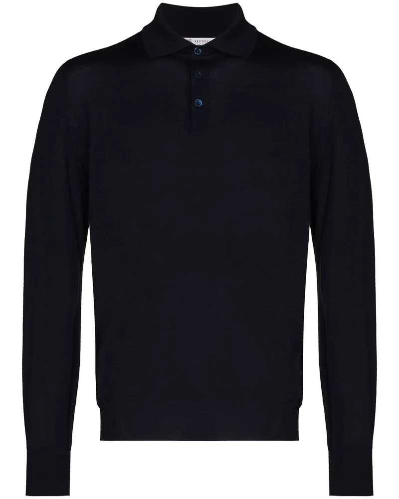 Brunello Cucinelli Gestricktes Poloshirt - Blau Blau