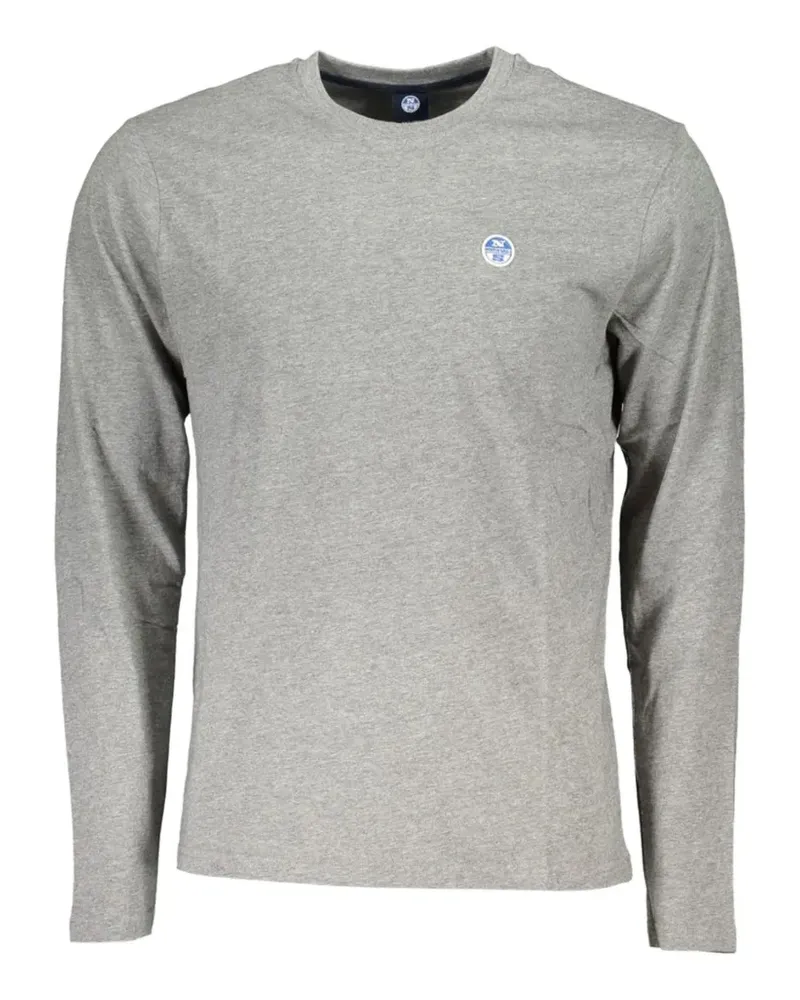 North Sails Langarmshirt mit Logo-Patch - Grau Grau