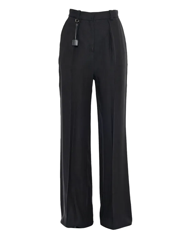 Elisabetta Franchi Plisseehose mit geradem Schnitt - Schwarz Schwarz