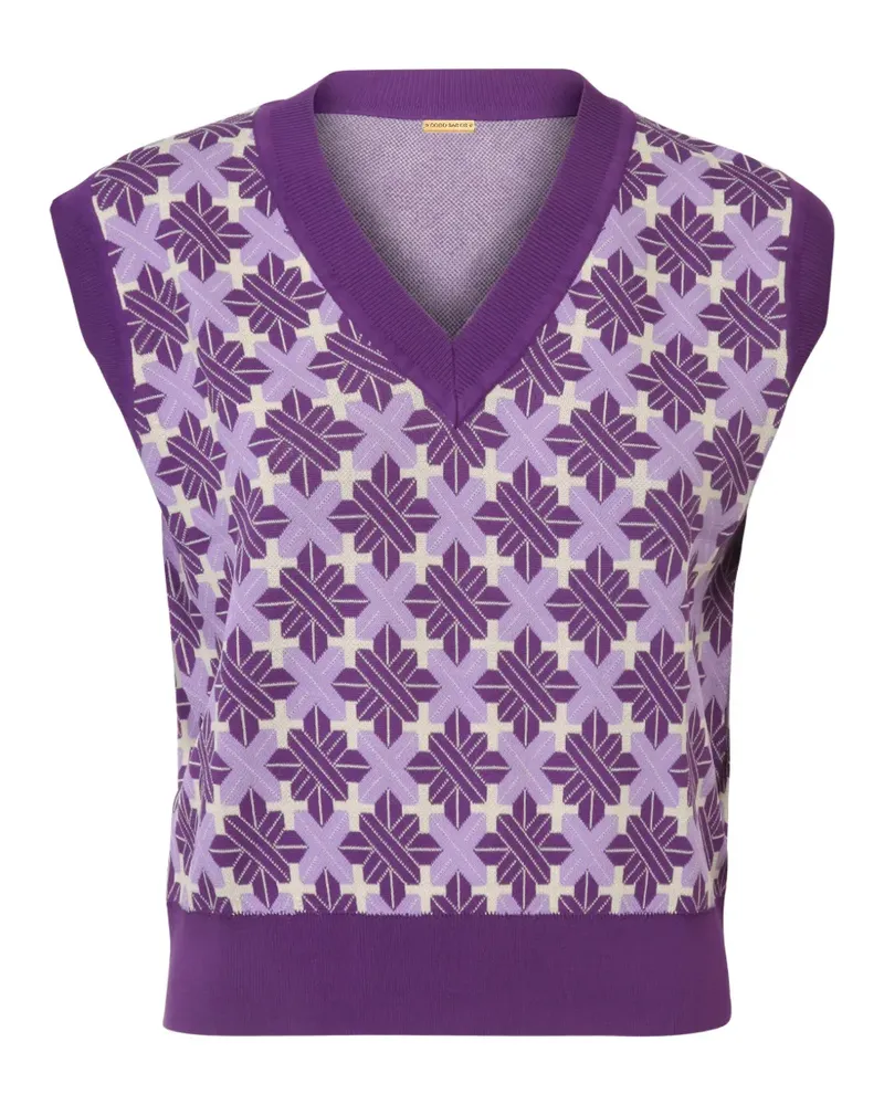 Dodo Bar Or patterned V-neck vest - Violett Violett