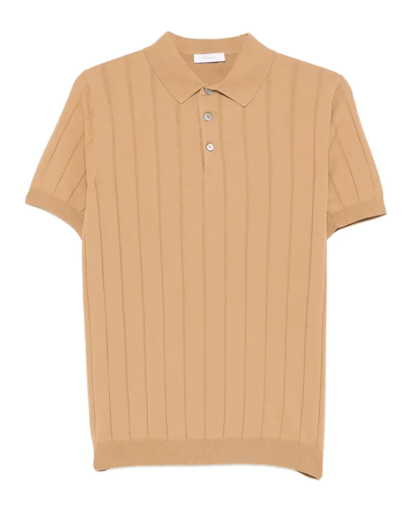 Diktat ribbed-knit polo shirt - Nude Nude