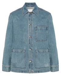 Kitsuné Jeansjacke mit Spreizkragen Blau