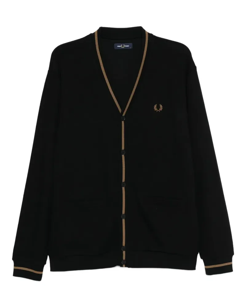 Fred Perry Cardigan mit Logo-Stickerei - Schwarz Schwarz