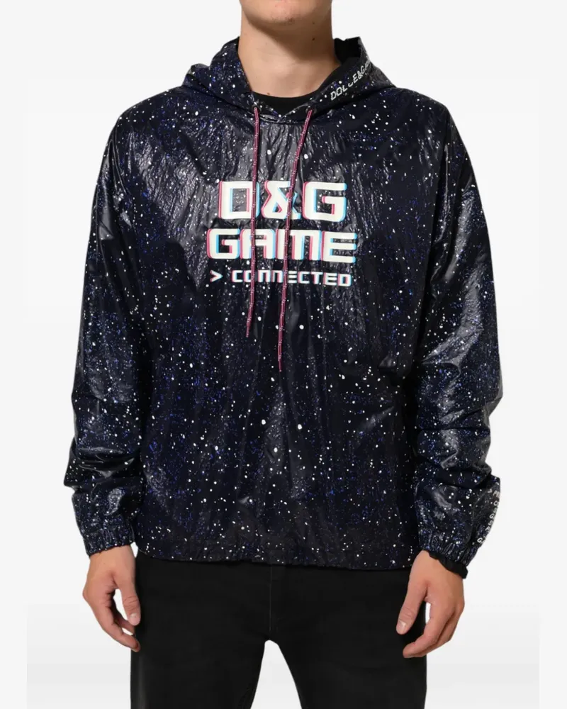 Dolce & Gabbana D&G Game Hoodie mit Farbklecks-Print - Blau Blau
