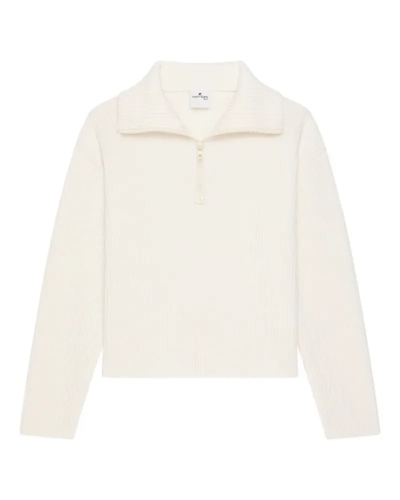 Courrèges ribbed-knit wool sweater - Nude Nude