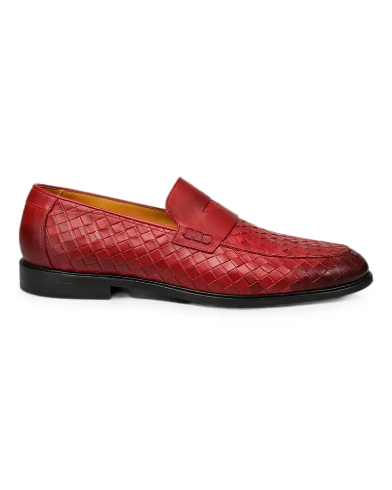 Doucal´s woven-design leather loafers - Rot Rot