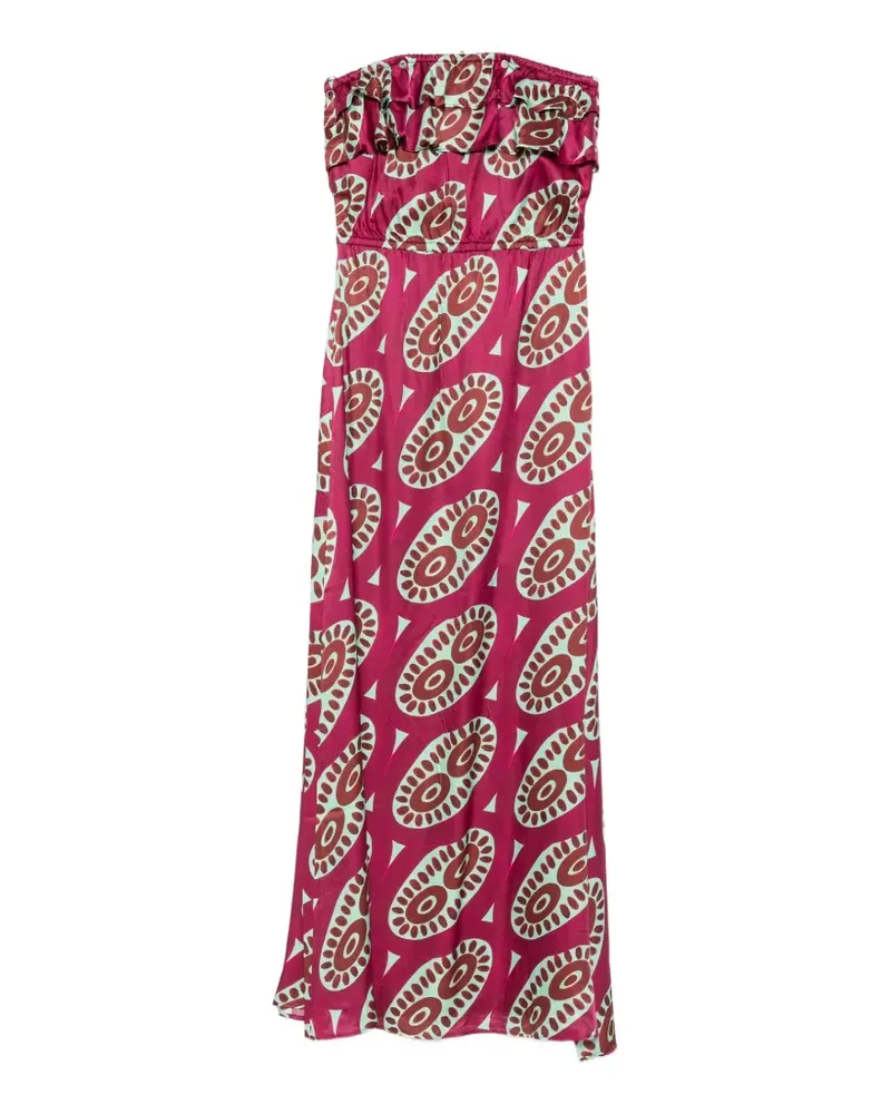 THEMIS Z Schulterfreies Selene Maxikleid mit Rüschen - Violett Violett