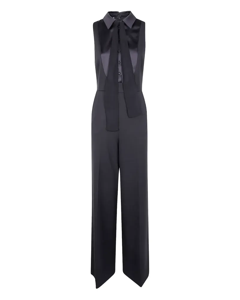 Twin-Set Jumpsuit mit Schleifenkragen - Schwarz Schwarz