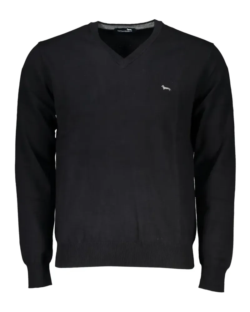 Harmont & Blaine embroidered V-neck sweater - Schwarz Schwarz