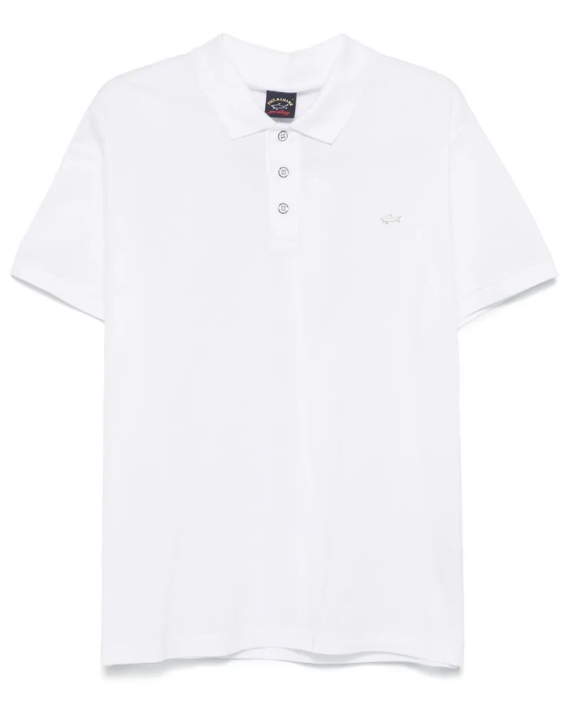 Paul & Shark Poloshirt mit Logo-Schild - Weiß Weiß