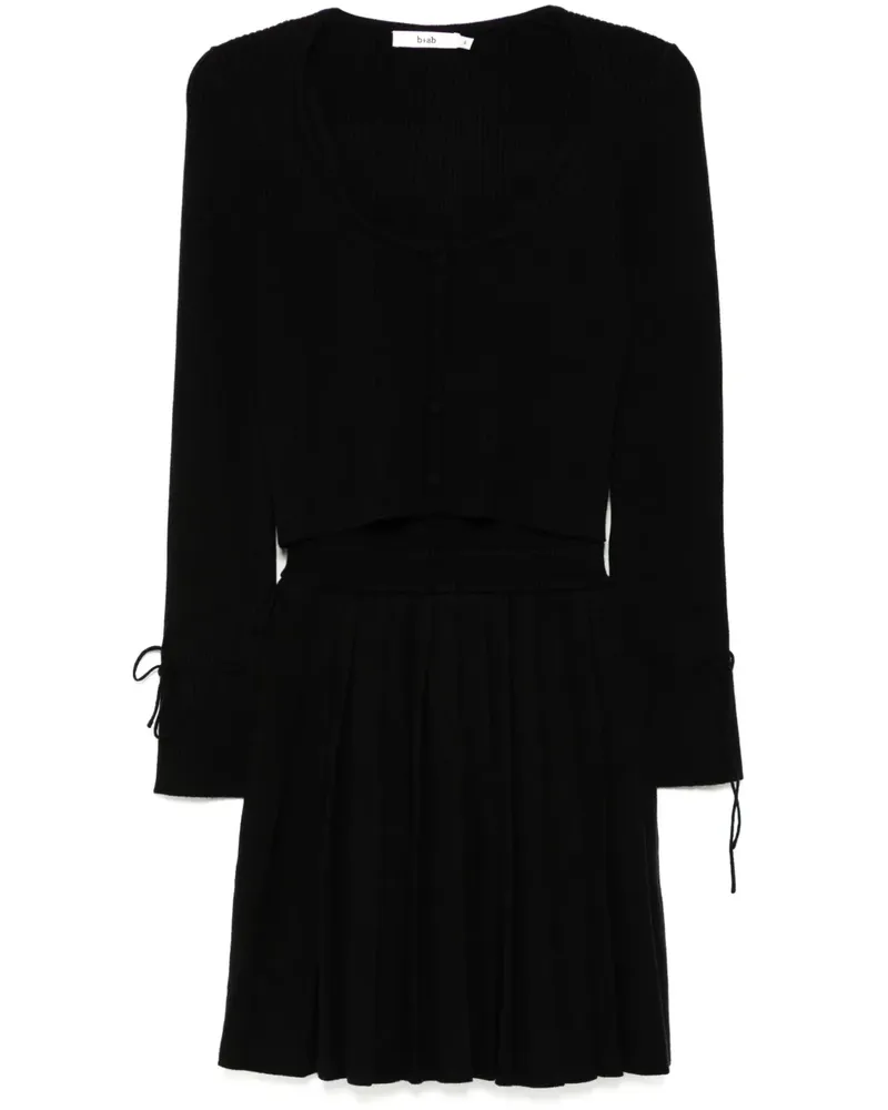 b+ab Set aus geripptem Cardigan und Kleid - Schwarz Schwarz