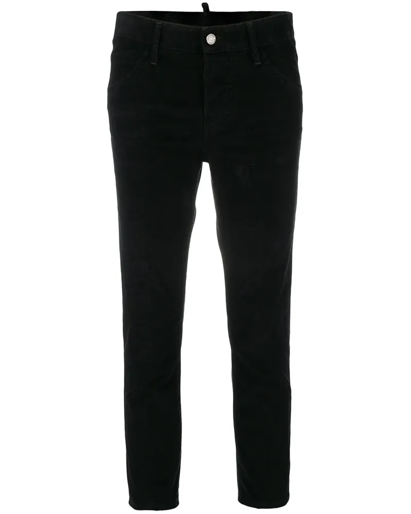 Dsquared2 Cordhose in Distressed-Optik - Schwarz Schwarz