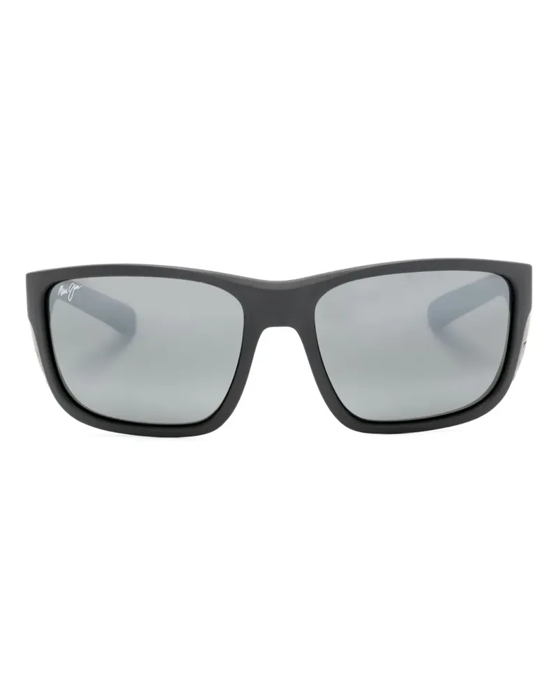 Maui Jim Amberjack Sonnenbrille mit eckigem Gestell - Schwarz Schwarz