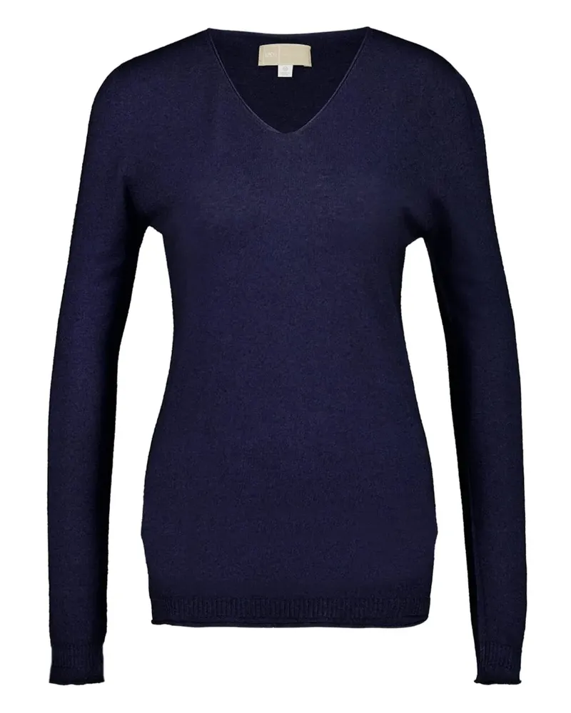 120% Lino Klassischer Kaschmirpullover - Blau Blau