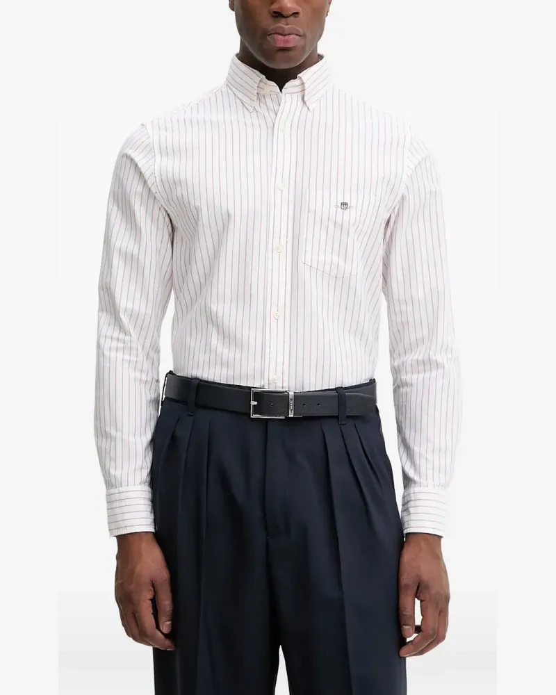 Gant Gestreiftes Hemd mit Tasche - Weiß Weiß