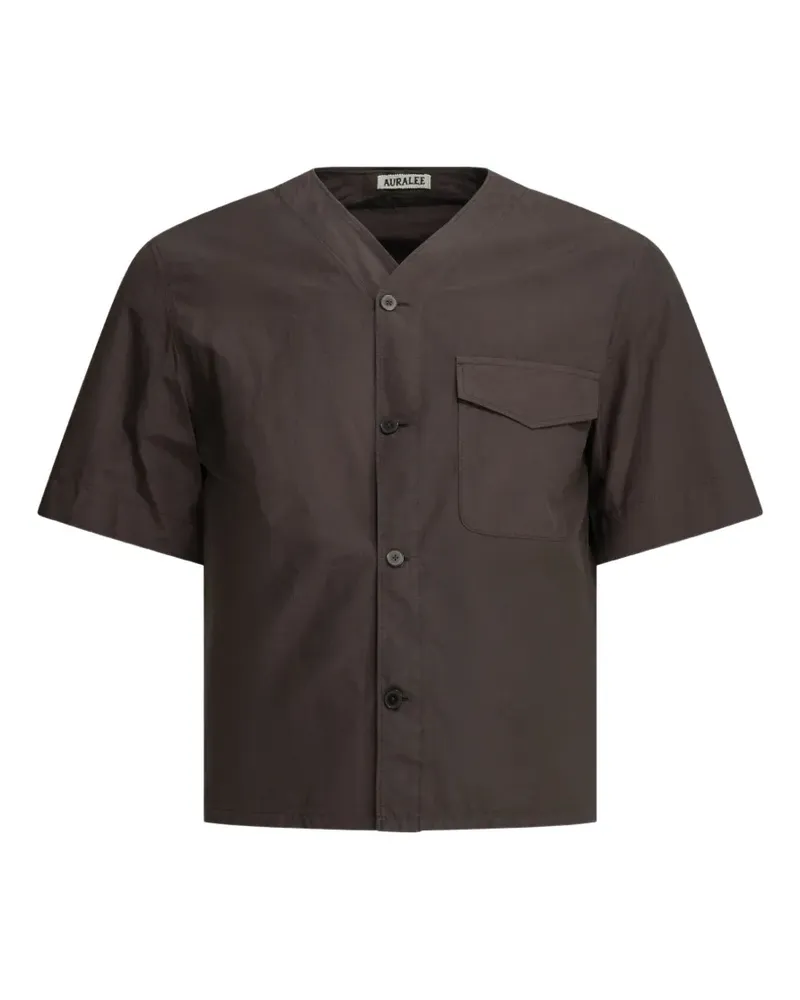 AURALEE V-neck short-sleeve shirt - Braun Braun