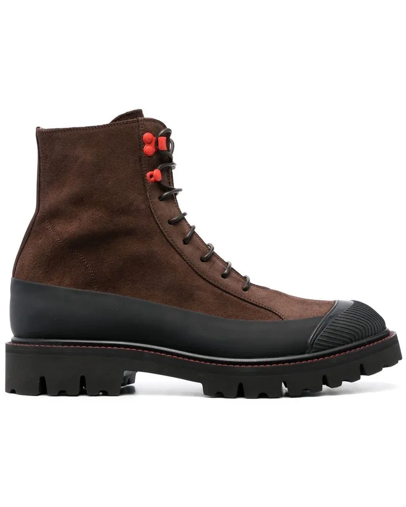 Kiton Schnürstiefel aus Wildleder Braun