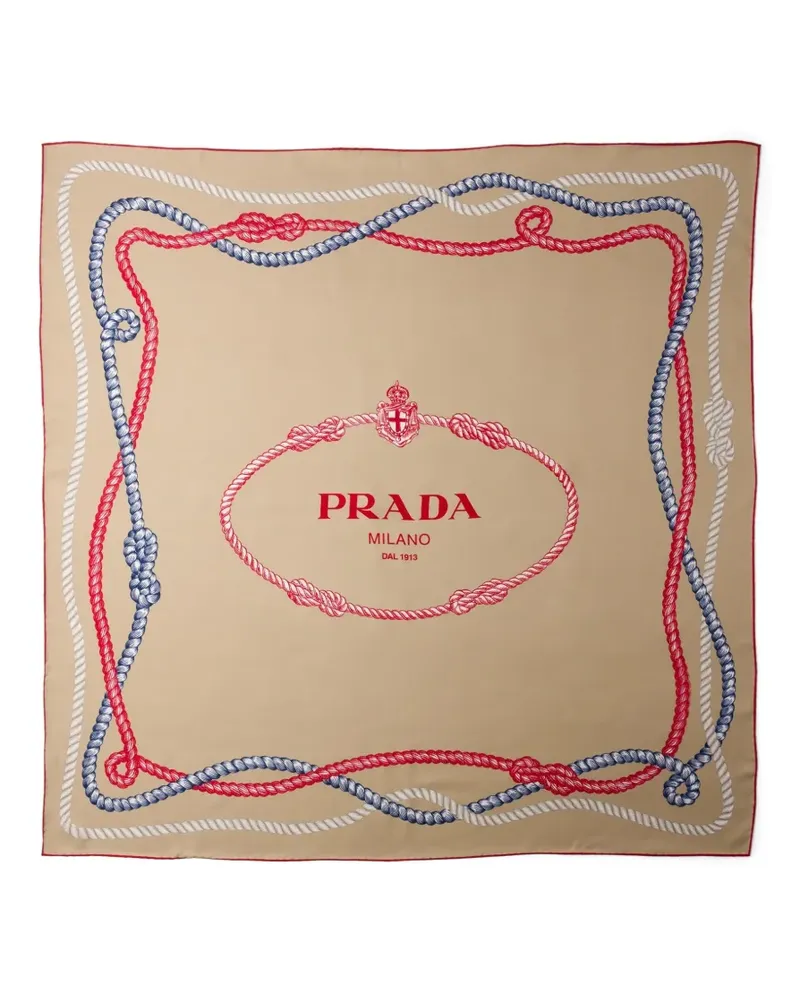 Prada Schal mit Seil-Print - Nude Nude