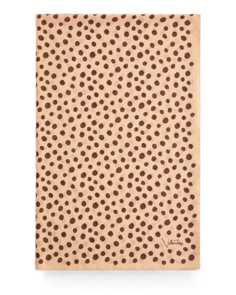 Valentino Garavani Dalmata Plus de Pois Polka-Dot Sarong aus Baumwolle und Seide - Nude Nude