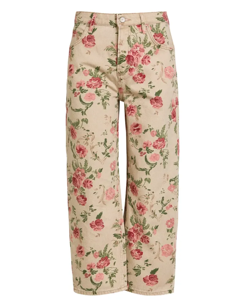 Free People Deep Trance floral-print jeans - Nude Nude