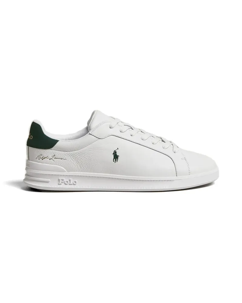 Ralph Lauren Heritage Court Sneakers mit Logo - Weiß Weiß