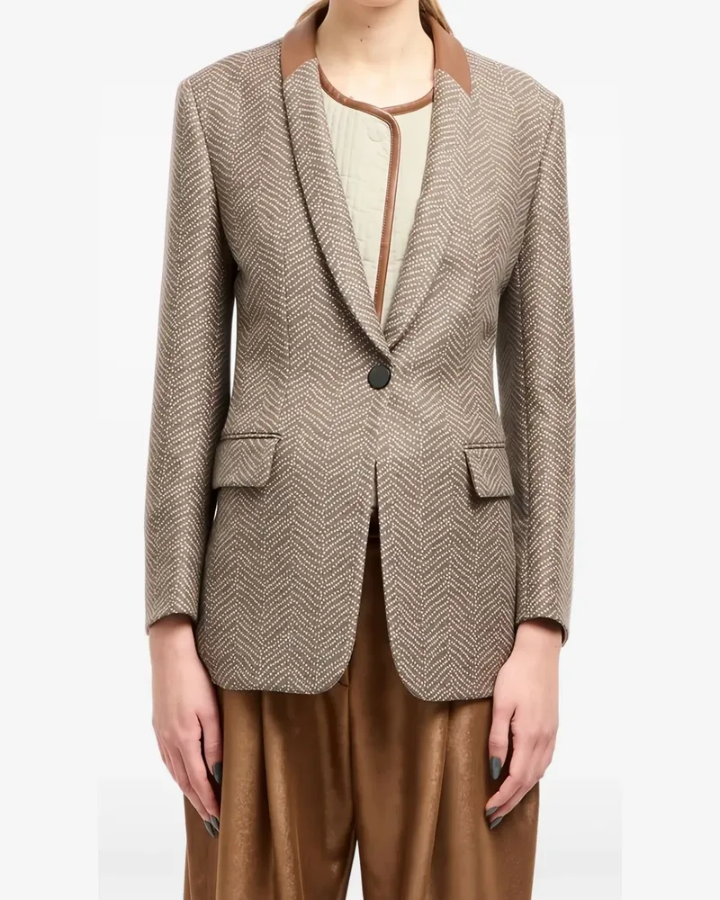 Giorgio Armani Sakko mit Zickzack-Jacquardmuster - Nude Nude