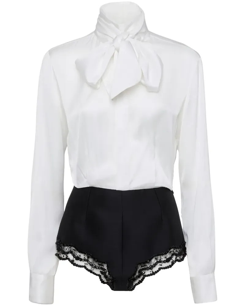 Dsquared2 Zweifarbiger Playsuit - Weiß Weiß