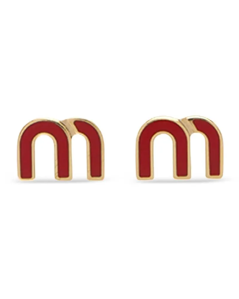 Miu Miu Ohrstecker mit Monogramm Rot
