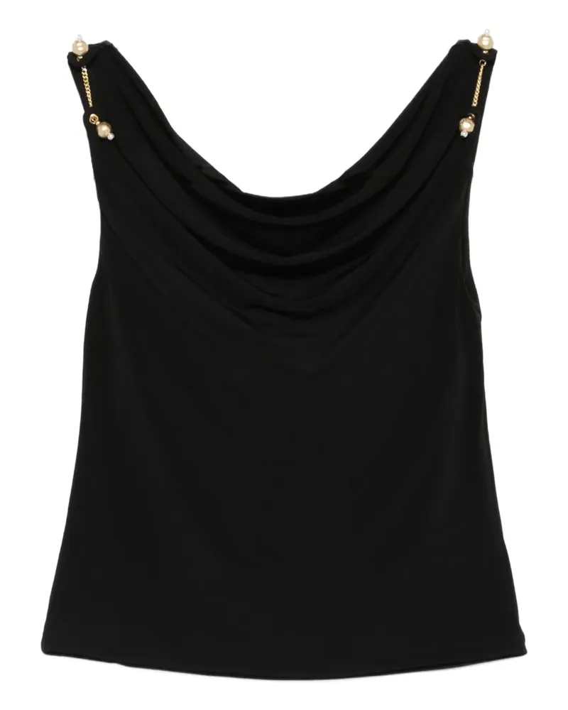 Aje. Peyton Tanktop mit Wasserfallkragen - Schwarz Schwarz