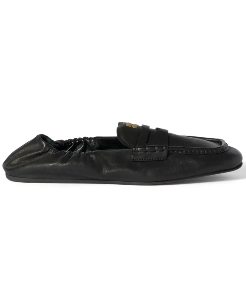 Miu Miu Loafer mit Logo-Prägung - Schwarz Schwarz