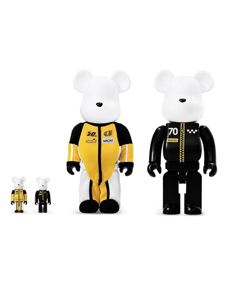 Medicom Toy x Grand Prix Macau Be@rbrick 100% und 400% Figuren (Set aus zwei Teilen) - Weiß Weiß
