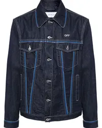 OFF-WHITE Jeansjacke mit Reißverschlussdetail Blau