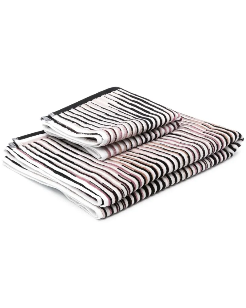 Missoni Home Set aus zwei gestreiften Badetüchern - Braun Braun