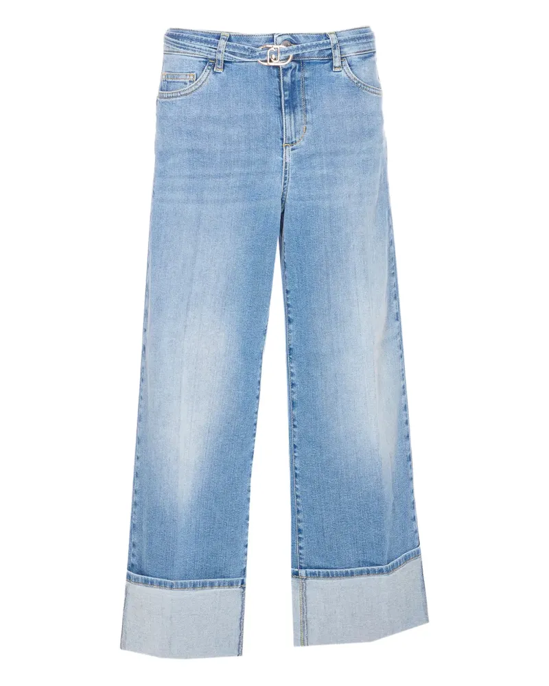Liu Jo belted cuffed-hem jeans - Blau Blau