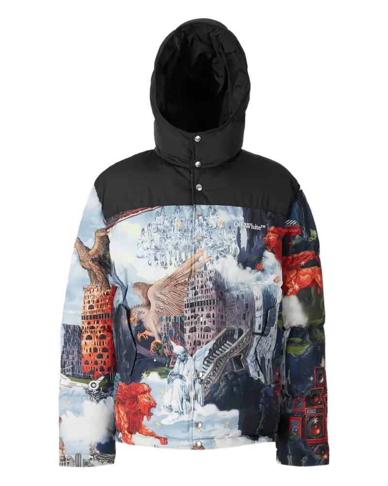 OFF-WHITE high collar graphic jacket - Blau Blau