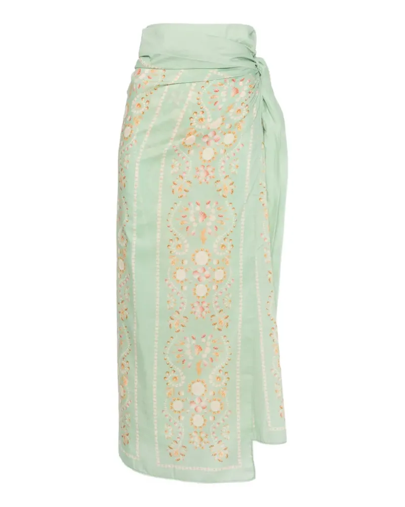 AGUA BENDITA Lavanda Sarong mit Blumenprint - Grün Grün