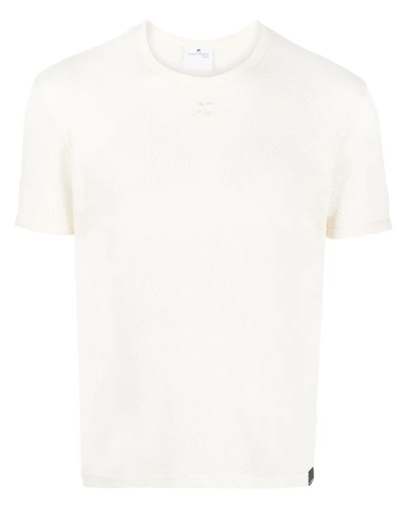 Courrèges T-Shirt aus Mesh Nude