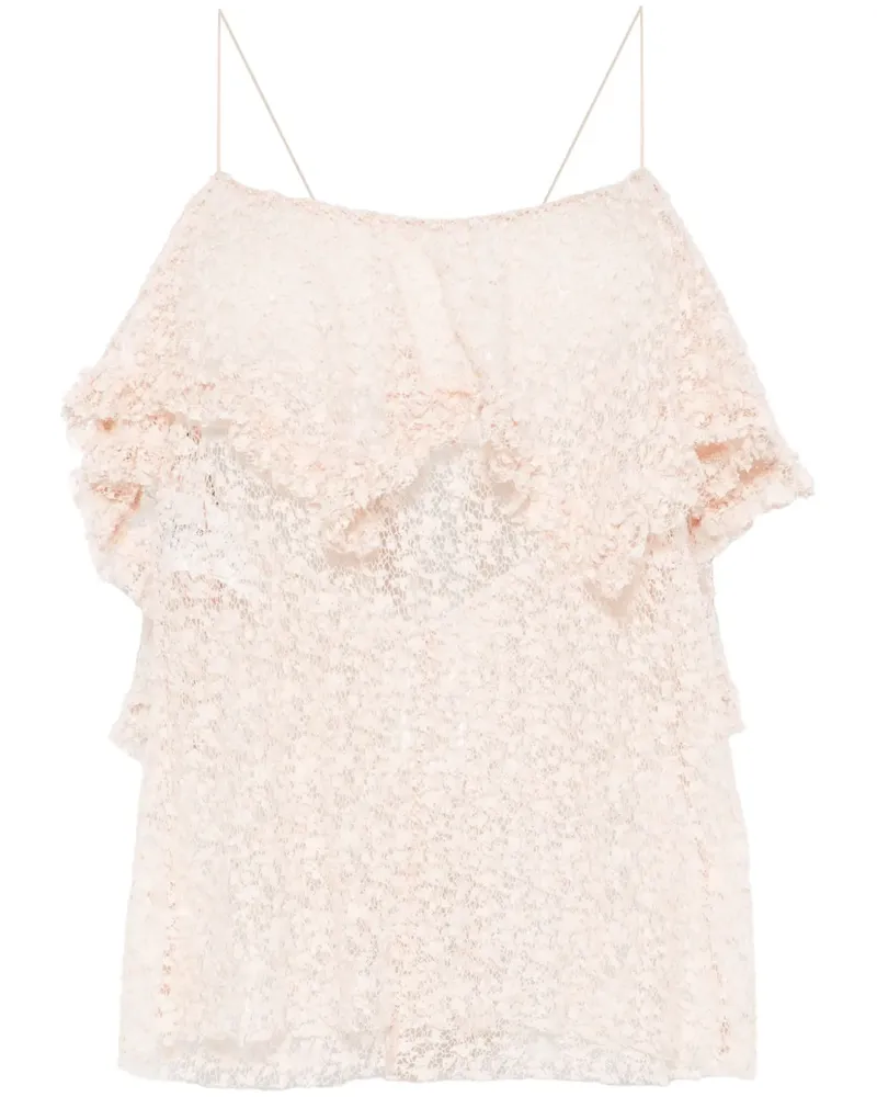 Philosophy Di Lorenzo Serafini Gerüschtes Spitzentop - Rosa Rosa