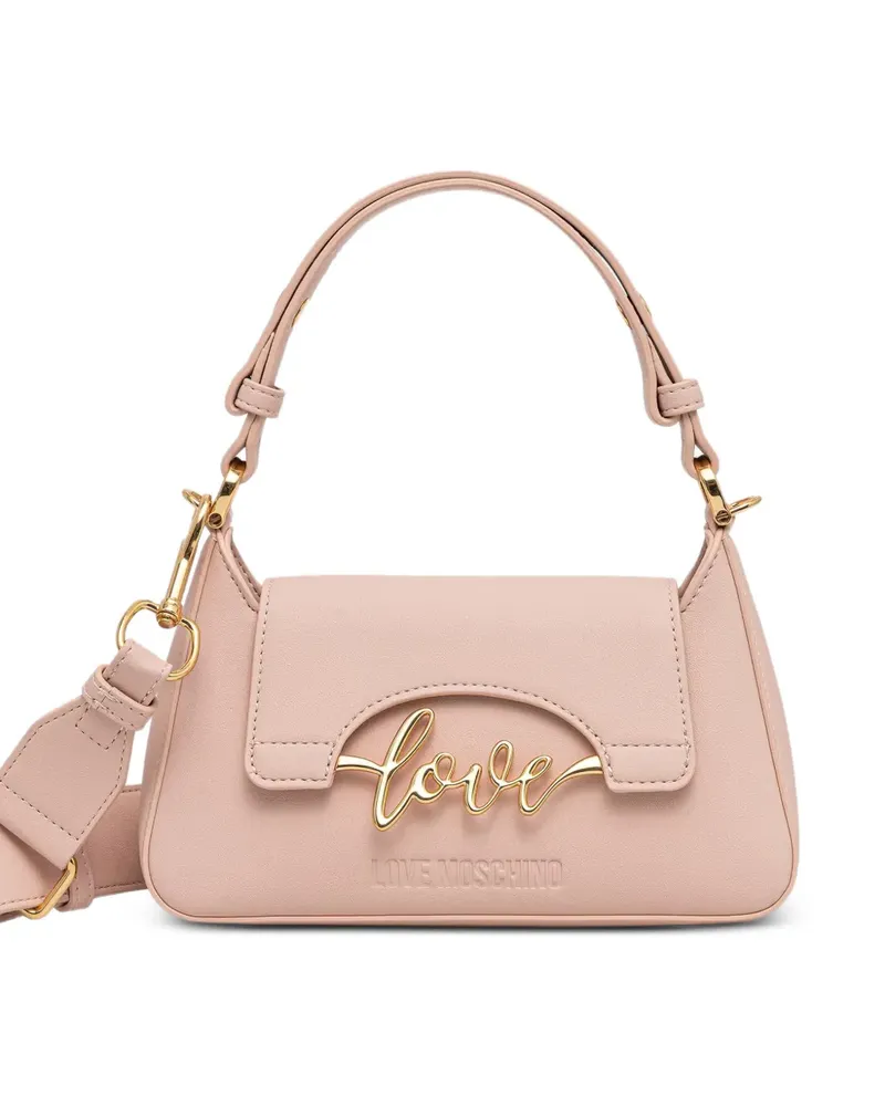 Moschino Shopper mit Logo-Schild - Rosa Rosa